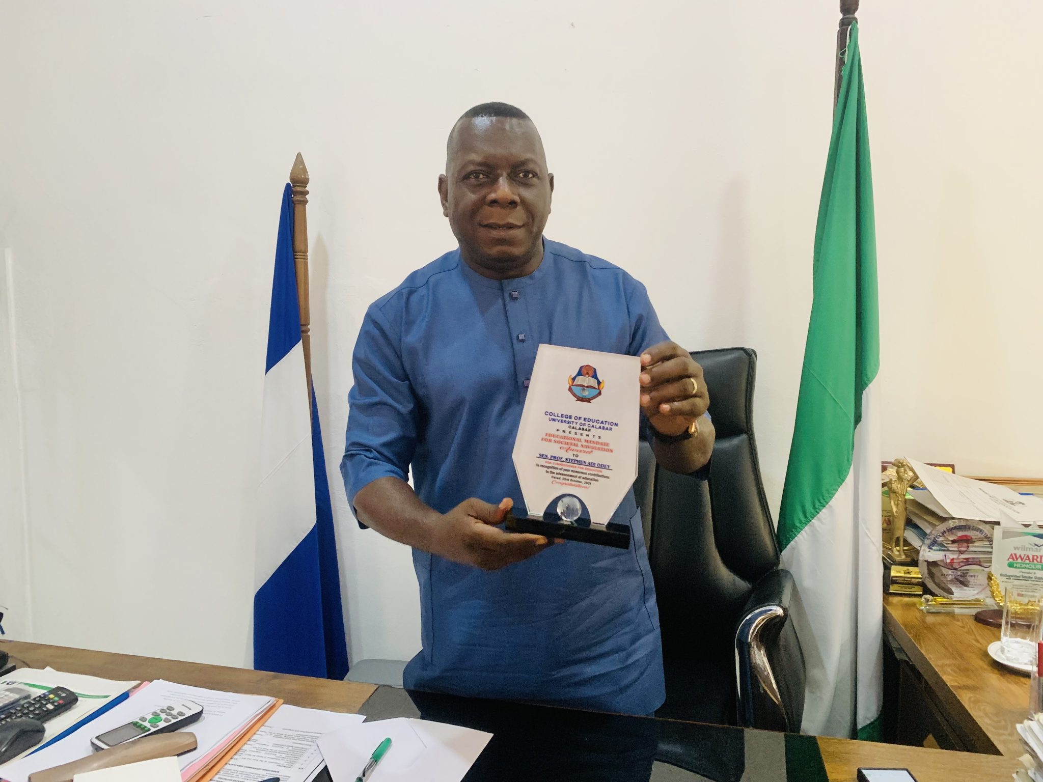 COMMISSIONER FOR EDUCATION, SENATOR (PROF.) STEPHEN ODEY, RECEIVES ...